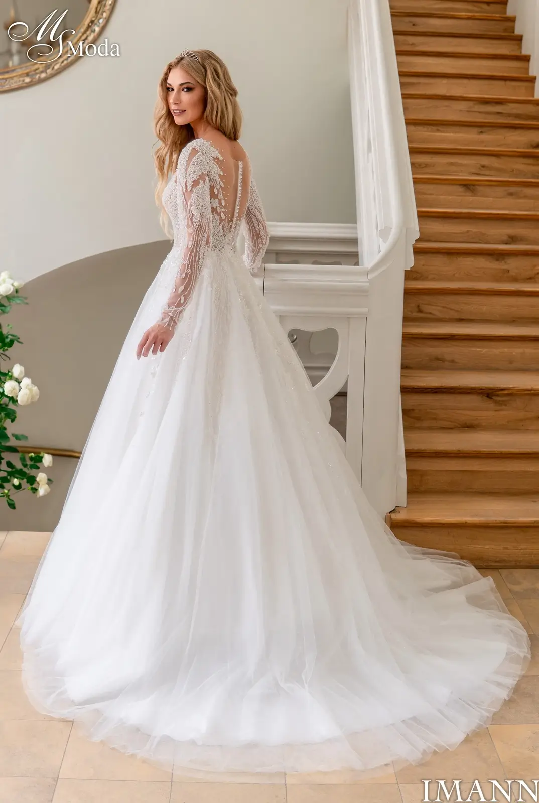 27 IMANN MS Moda 2 suknia ślubna księżniczka z rękawami